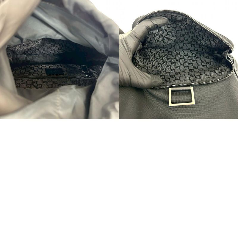GUCCI Logo Nylon Cuff Leather Genuine Leather Mini Rucksack Sac Backpack