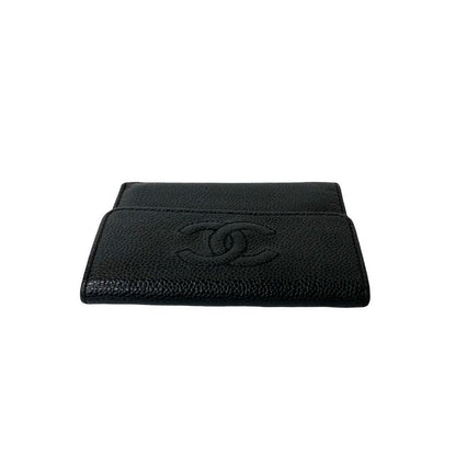 Seal No 7 CHANEL Vintage Coco Mark Caviar Skin Leather Genuine Leather Trifold