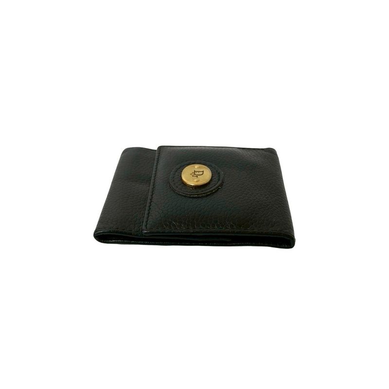 Christian DIOR Vintage Logo Hardware Leather Genuine Leather Coin Case Coin