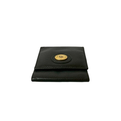 Christian DIOR Vintage Logo Hardware Leather Genuine Leather Coin Case Coin