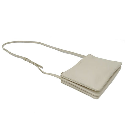 CELINE Bag Ladies Brand Shoulder Bag Trio Large Leather White Cream Going Out