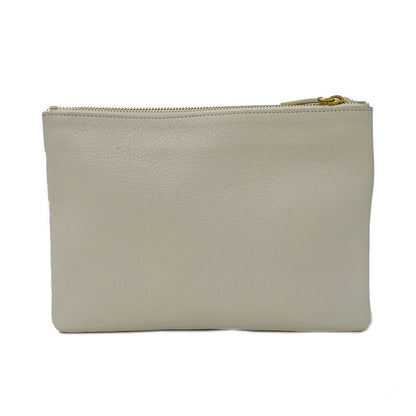 CELINE Bag Ladies Brand Shoulder Bag Trio Large Leather White Cream Going Out