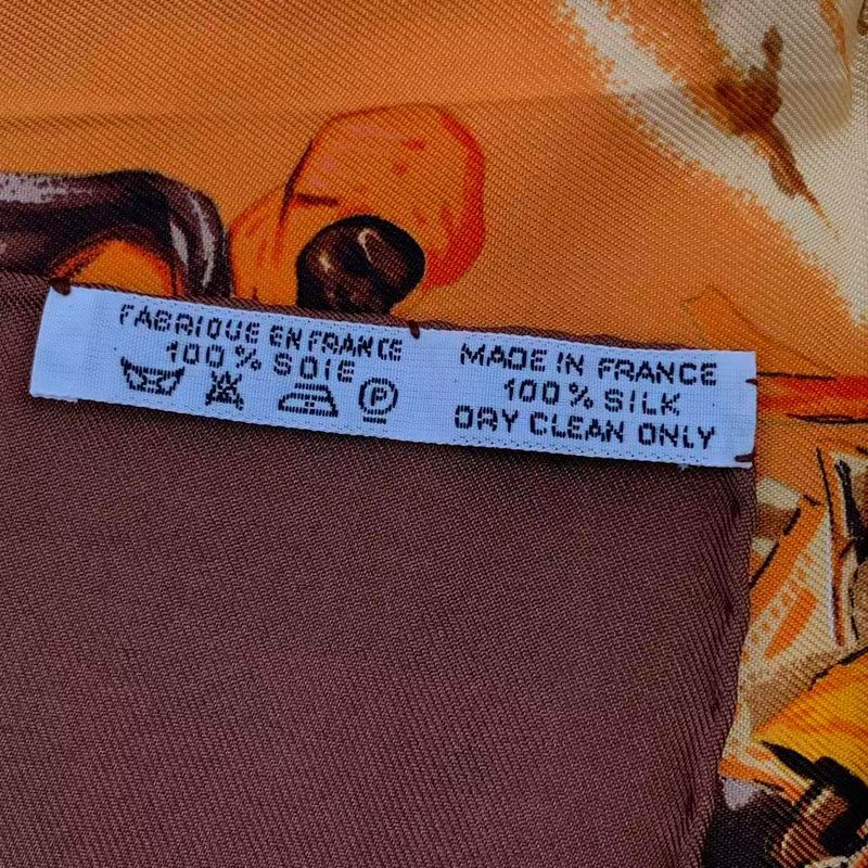 HERMES Scarf Silk Carre 90 Africa Brown Box Included