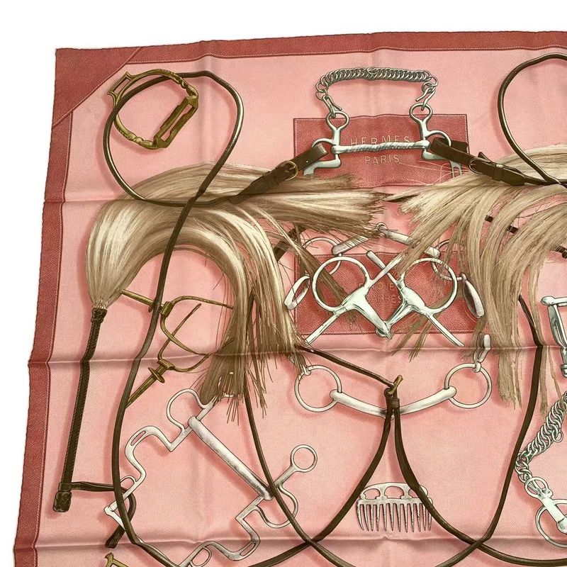 HERMES Carre 90 100% Silk Scarf Projets Carres Planning Power Pink Box Included