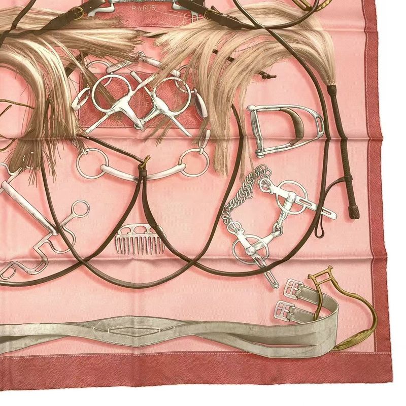 HERMES Carre 90 100% Silk Scarf Projets Carres Planning Power Pink Box Included