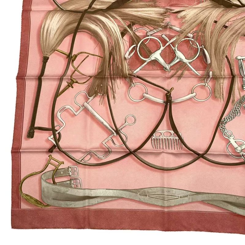 HERMES Carre 90 100% Silk Scarf Projets Carres Planning Power Pink Box Included