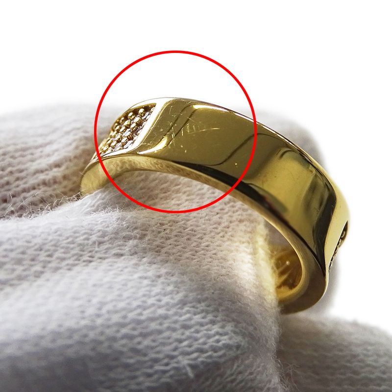 FENDI Ring Women's Brand Ring F's Rhinestone Gold S Approx 10.5 Stylish Box