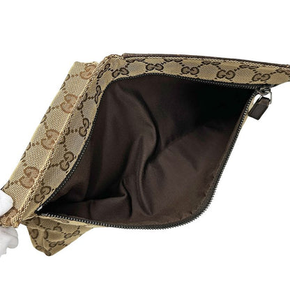 GUCCI Bag Men's Brand Body Bag Waist Bag GG Canvas Beige Brown 28566 Fashionable