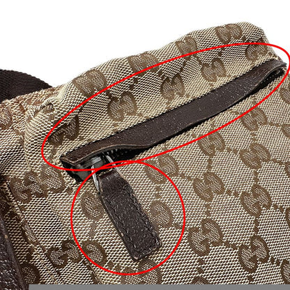 GUCCI Bag Men's Brand Body Bag Waist Bag GG Canvas Beige Brown 28566 Fashionable