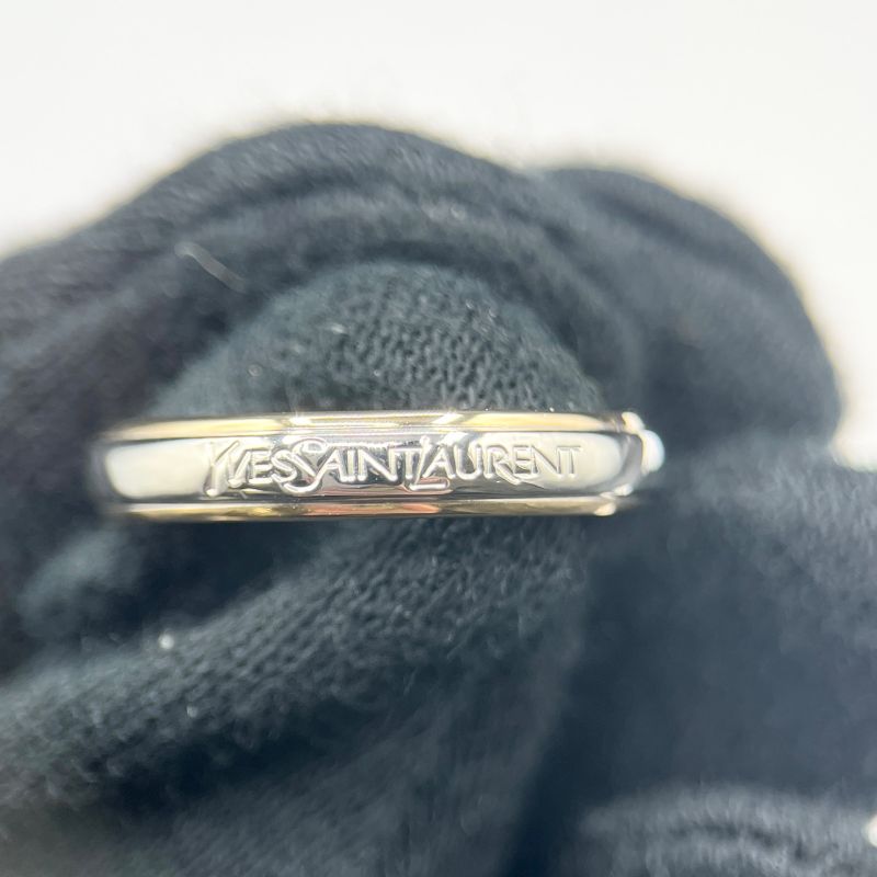 Yves Saint Laurent Logo Platinum Yellow Gold Ring Approx 14 Y