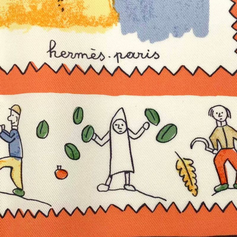 HERMES Carre 90 RE TOUR A LA Terre Return Home Silk Scarf Pink