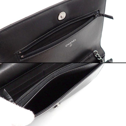CHANEL Shoulder Bag Chevron Chain Wallet A70230 Made In 2018 V Stitch Black