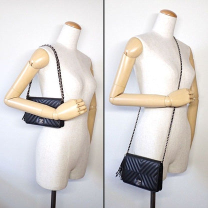 CHANEL Shoulder Bag Chevron Chain Wallet A70230 Made In 2018 V Stitch Black