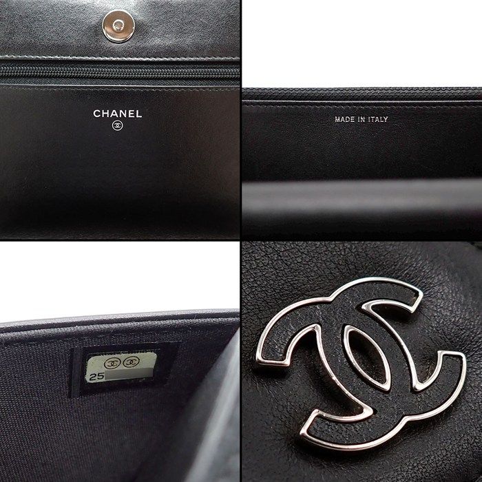 CHANEL Shoulder Bag Chevron Chain Wallet A70230 Made In 2018 V Stitch Black