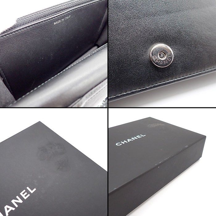 CHANEL Shoulder Bag Chevron Chain Wallet A70230 Made In 2018 V Stitch Black