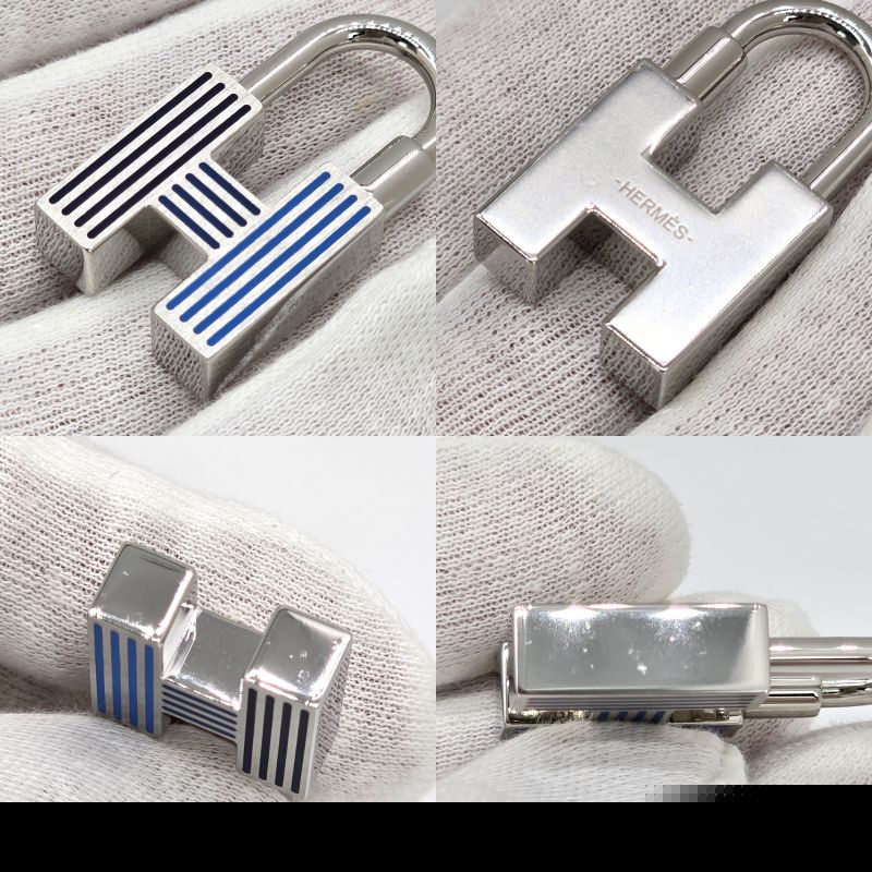 HERMES Key Holder Quiz-rainbow- Cadena Key-ring Charm Lacquer-metal Metallic