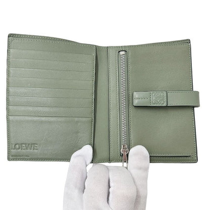 LOEWE Wallet Women's Brand Trifold Wallet Soft Grain Cuff Vertical Wallet Small