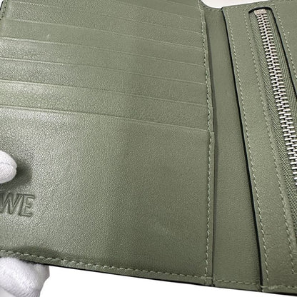 LOEWE Wallet Women's Brand Trifold Wallet Soft Grain Cuff Vertical Wallet Small
