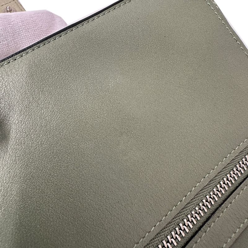 LOEWE Wallet Women's Brand Trifold Wallet Soft Grain Cuff Vertical Wallet Small