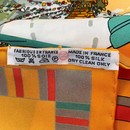 HERMES Carre 90 Scarf Silk Prieres AU VENT Prayer In The Wind Yellow - Box