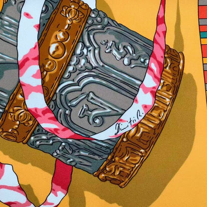 HERMES Carre 90 Scarf Silk Prieres AU VENT Prayer In The Wind Yellow - Box