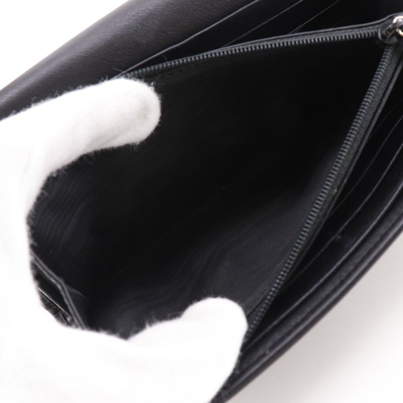 GUCCI Interlocking G 282434 Shima Leather Black Women's Long Wallet