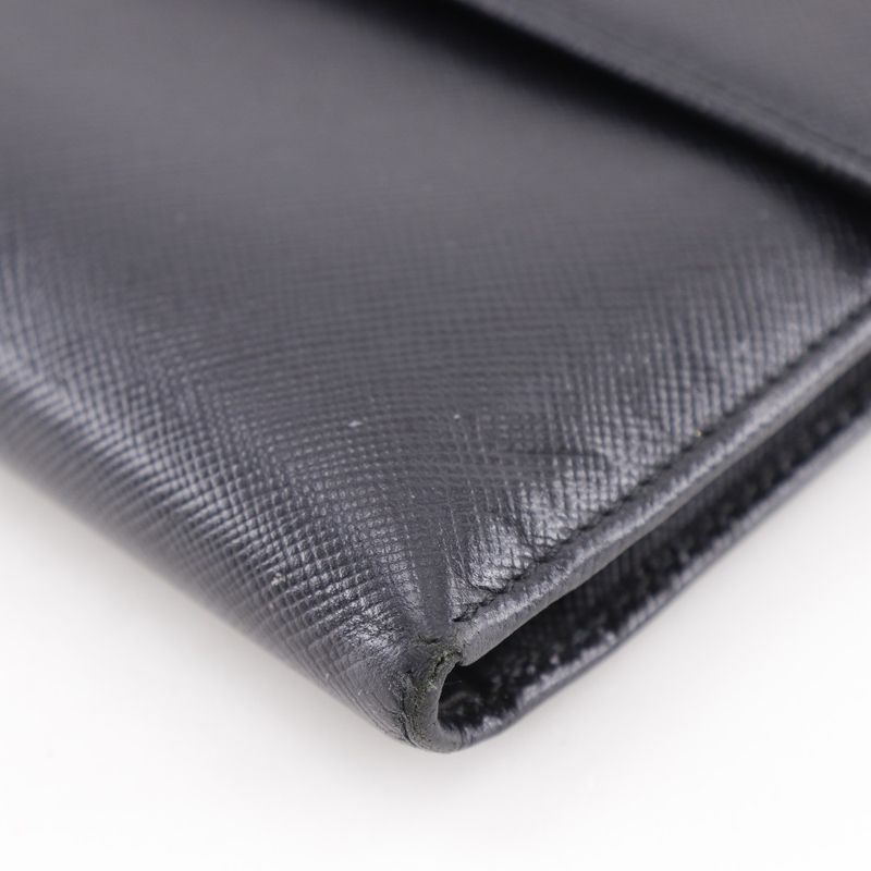 PRADA M510a Sapphire NERO Black Women's Bifold Wallet