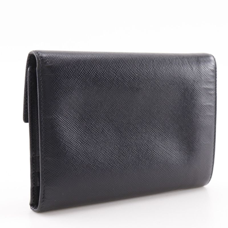 PRADA M510a Sapphire NERO Black Women's Bifold Wallet