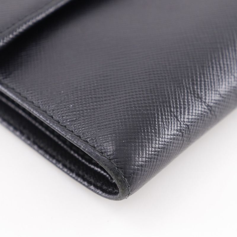 PRADA M510a Sapphire NERO Black Women's Bifold Wallet
