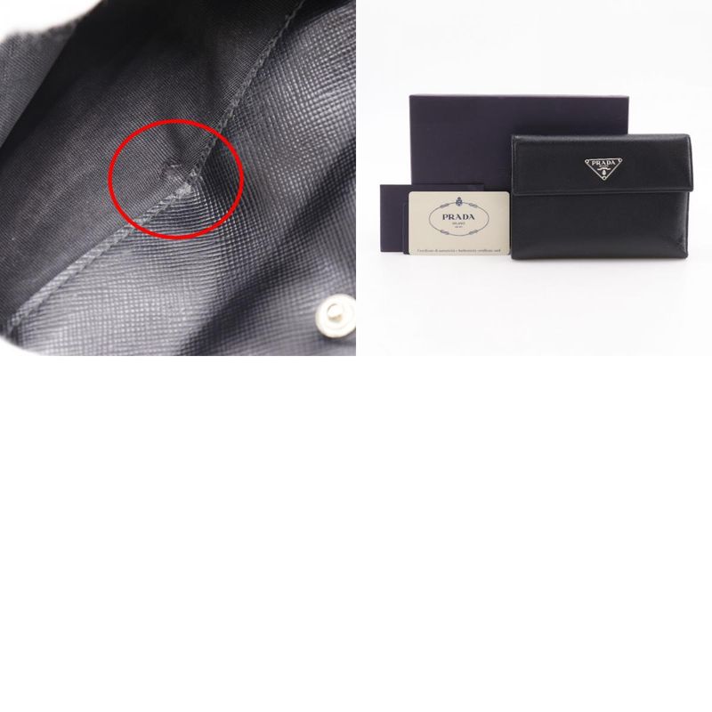 PRADA M510a Sapphire NERO Black Women's Bifold Wallet