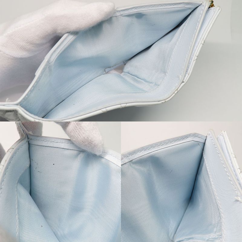 DIOR Joli Hibiscus Wallet S3105unjb Trifold Wallet Light Blue Leather