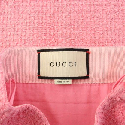 GUCCI Tweed Trapezoid Skirt Mini 38 Pink 481219 KH