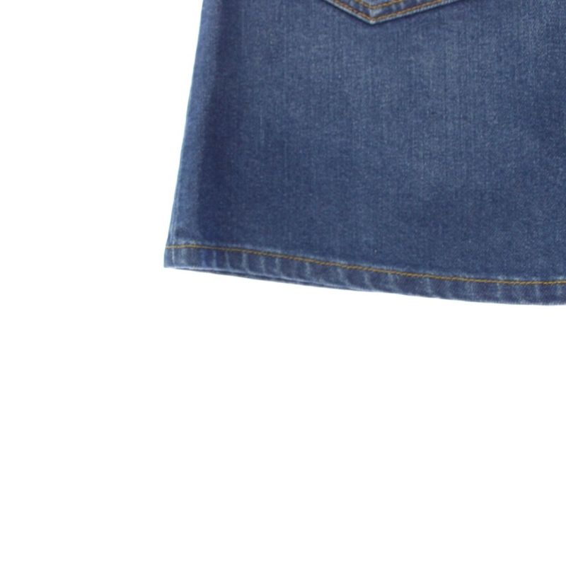 GUCCI Flower Embroidery Denim Skirt Trapezoid Mini 38 Blue 456973 KH