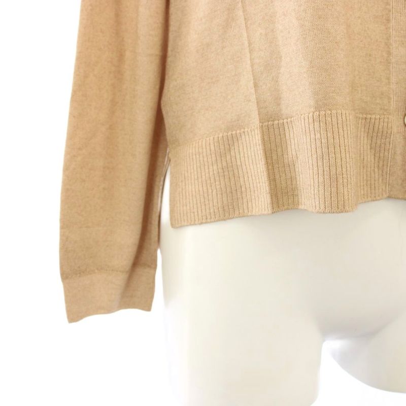 PRADA 20 Year Knit Cardigan Long Sleeve Silk Blend 40 Beige P25h57 KH