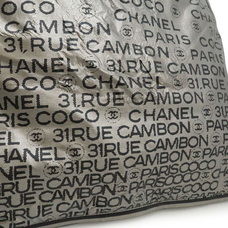 CHANEL Unlimited Logo Tote Bag Large Shoulder Bag Semi Shoulder Nylon Silver