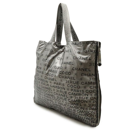 CHANEL Unlimited Logo Tote Bag Large Shoulder Bag Semi Shoulder Nylon Silver