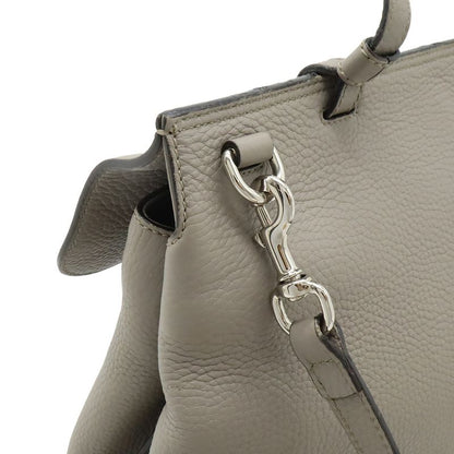 GUCCI Bamboo Daily Medium Top Handle Bag Handbag 2WAY Shoulder Bag Leather Gray