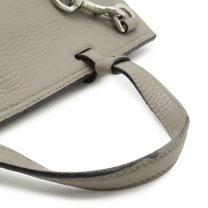GUCCI Bamboo Daily Medium Top Handle Bag Handbag 2WAY Shoulder Bag Leather Gray