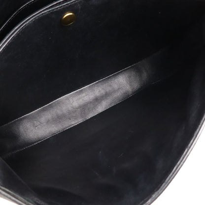 CELINE Trotta-medium Shoulder Bag Crossbody Leather Black Gold Hardware