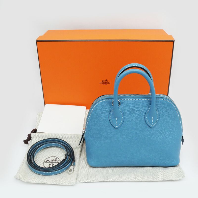 Hermes Hermes Bolide 1923 Mini New Bourgine Chevre Hand Bag Leather