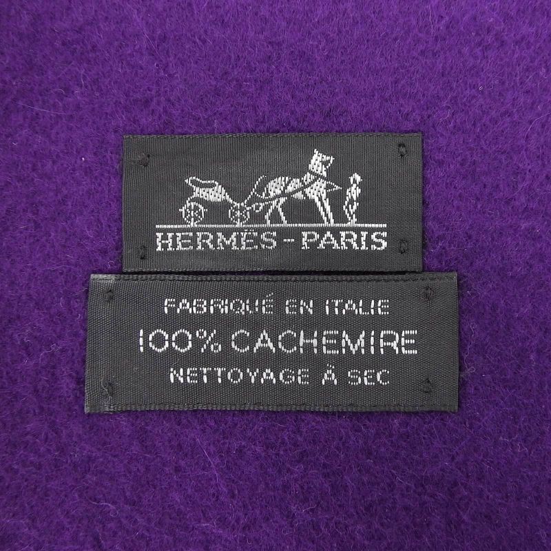 HERMES 100% Cashmere Italian Fabric Embroidered Logo Extra Large