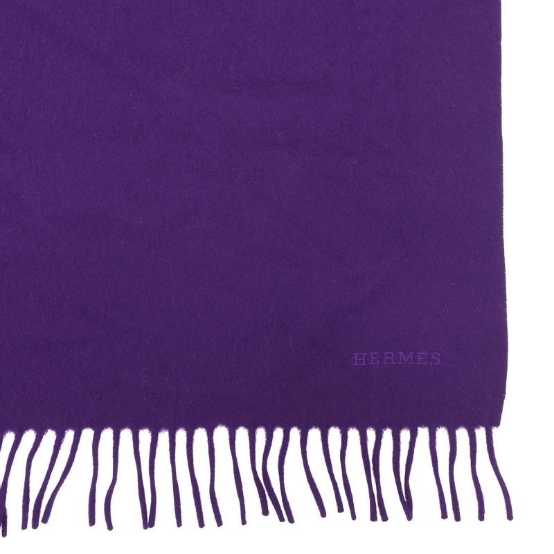 HERMES 100% Cashmere Italian Fabric Embroidered Logo Extra Large