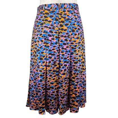 christian DIOR 221j65a7609 100% Silk Leopard Print Skirt Multicolor 40 Made In