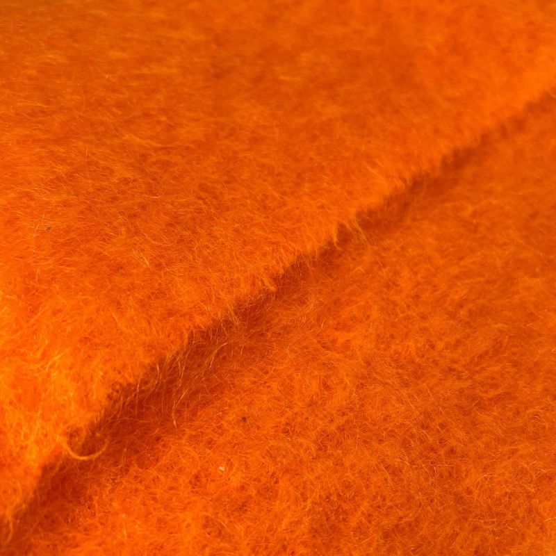 LOEWE Mohair Wool Anagram Leather Patch Muffler - Orange Made In