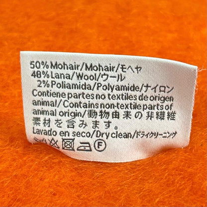 LOEWE Mohair Wool Anagram Leather Patch Muffler - Orange Made In
