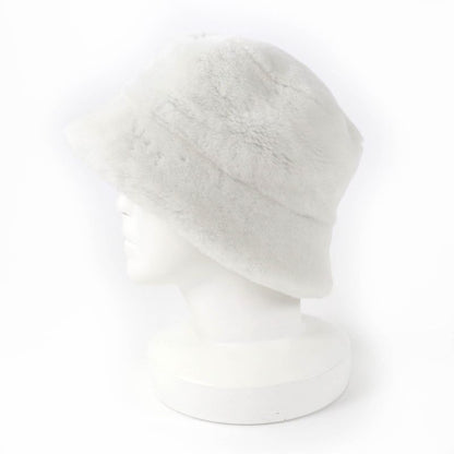 PRADA 1hc137 Triangle Logo Sheepskin Fur Shearling Bucket Hat White M Storage