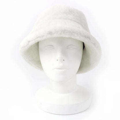 PRADA 1hc137 Triangle Logo Sheepskin Fur Shearling Bucket Hat White M Storage