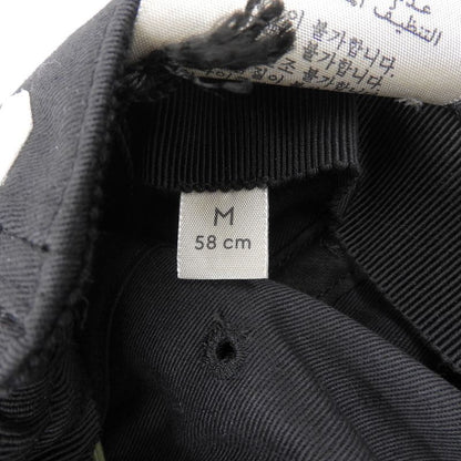 GUCCI 751400 100% Cotton Baseball Cap Hat Applique Black M 58cm