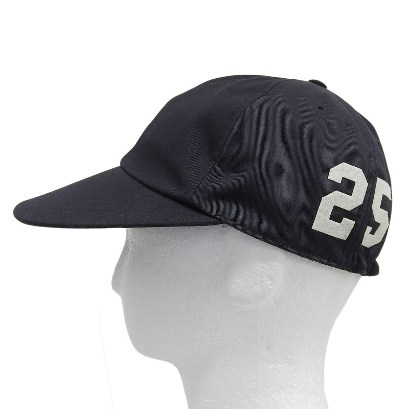 GUCCI 751400 100% Cotton Baseball Cap Hat Applique Black M 58cm
