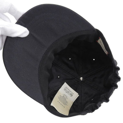 GUCCI 751400 100% Cotton Baseball Cap Hat Applique Black M 58cm